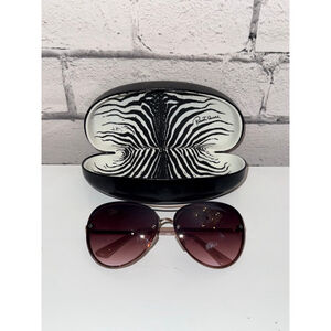 TAHARI Womens Aviator Sunglasses TH651 Brown Gold Roberto Cavalli Hardshell Case